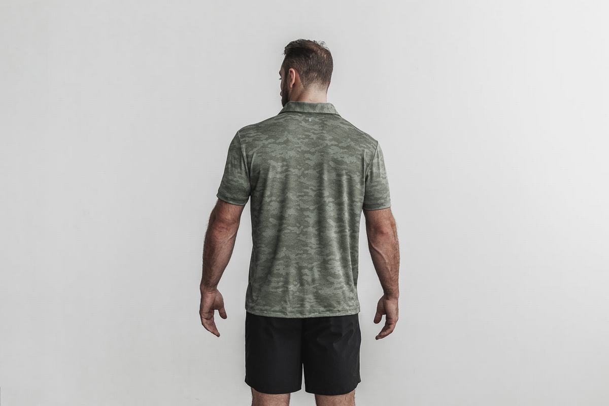 Nobull Lightweight Textured Polo Men's T Shirts Camo | Australia (SO3459)